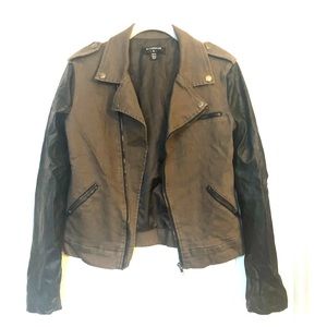 Leather Sleeve Army Jacket